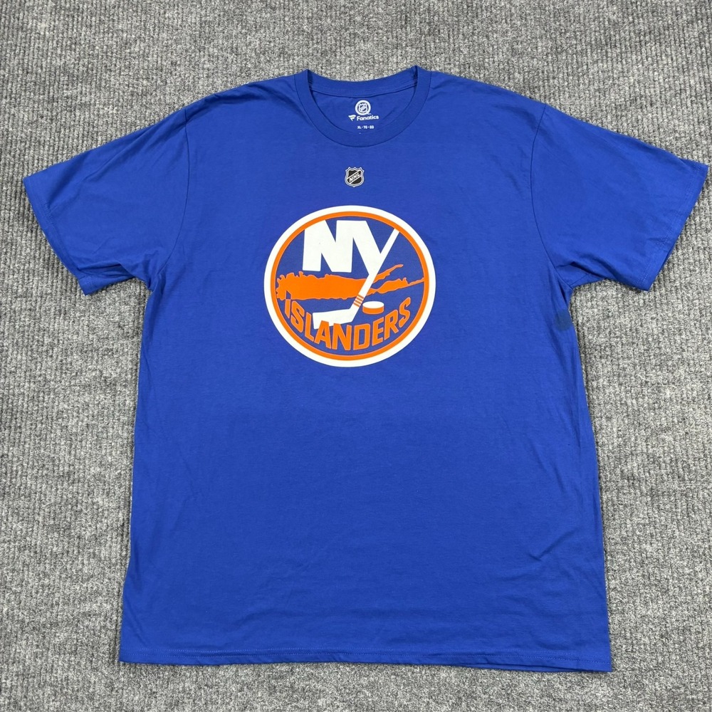 New York Islanders Mathew Barzal #13 Fanatics NHL T Shirt Mens Size XL Blue